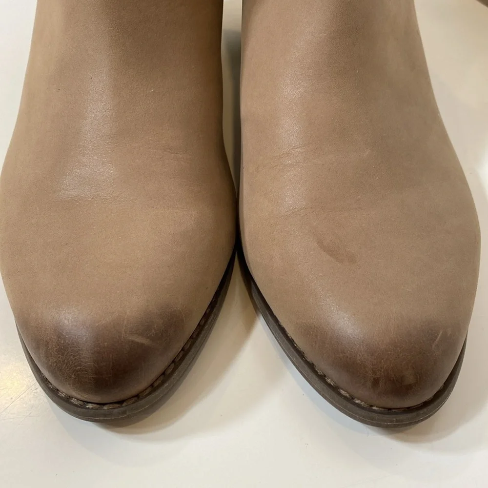 Vionic Rory Leather Ankle Back Zip Buckle Boot Bootie Size 11‎ Taupe